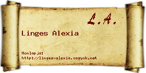 Linges Alexia névjegykártya